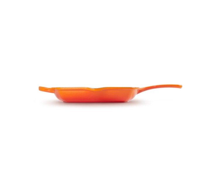 Cast iron grill pan square 26x26cm orange