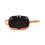 Cast iron grill pan square 26x26cm orange