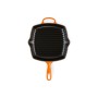 Cast iron grill pan square 26x26cm orange