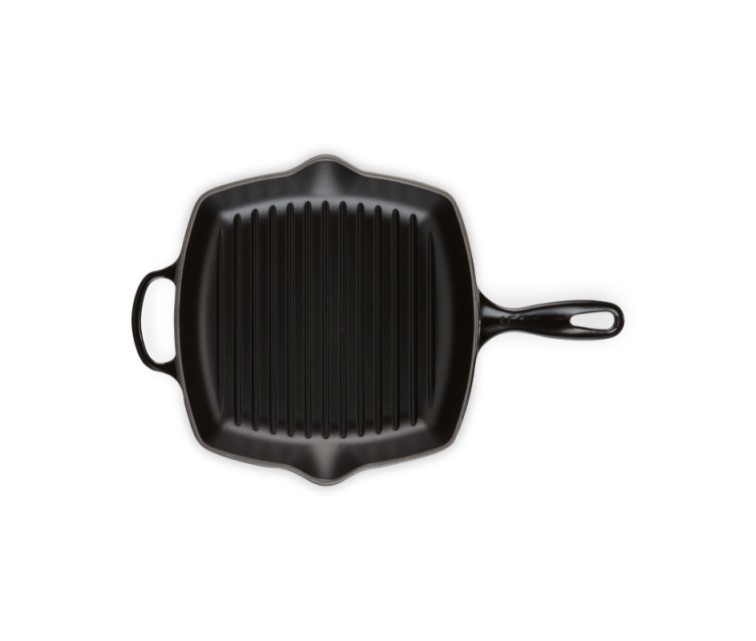 Cast iron grill pan square 26x26cm mat black