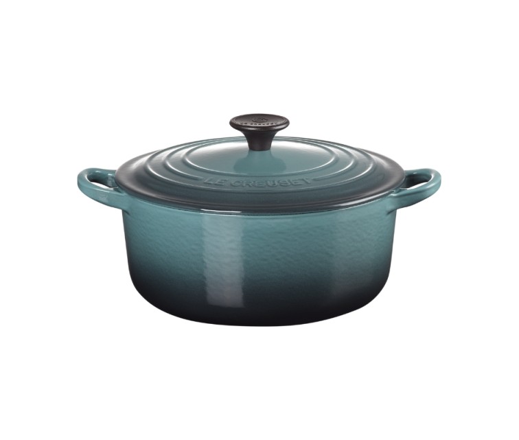 Cast iron round pot Ø20cm / 2,4L teal