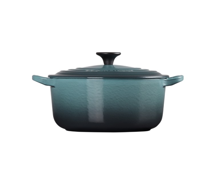 Cast iron round pot Ø20cm / 2,4L teal