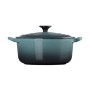 Cast iron round pot Ø20cm / 2,4L teal