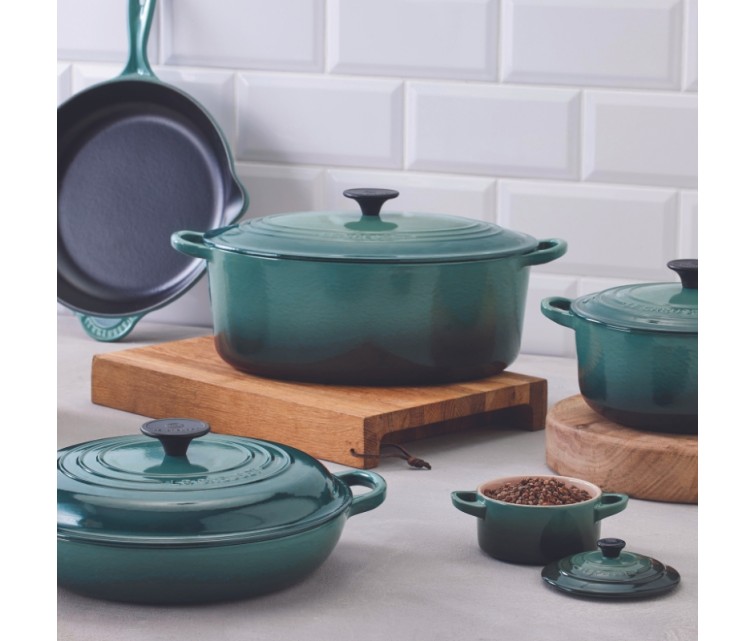 Cast iron round pot Ø20cm / 2,4L teal