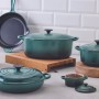 Cast iron round pot Ø20cm / 2,4L teal