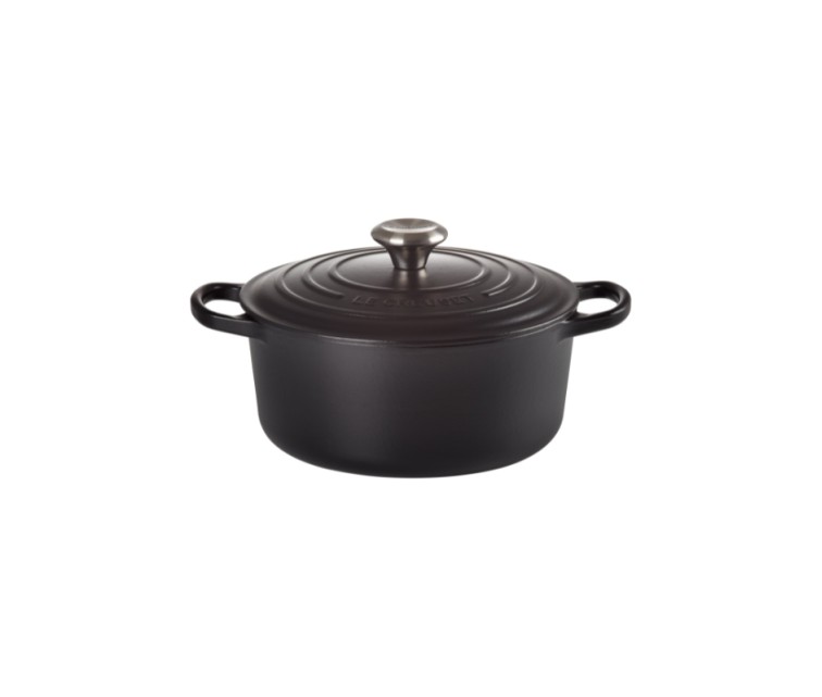 Cast iron kettle round Ø24cm / 4,2L mat black