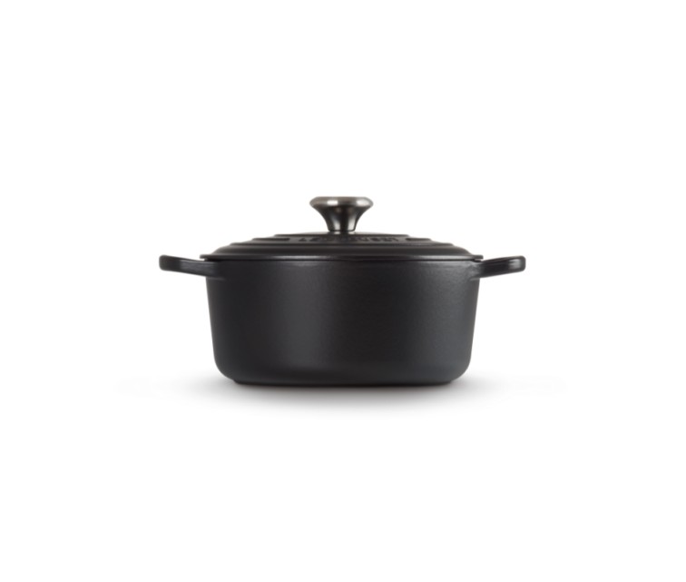 Cast iron kettle round Ø24cm / 4,2L mat black