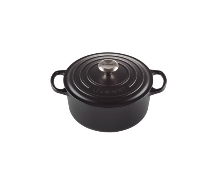 Cast iron kettle round Ø24cm / 4,2L mat black