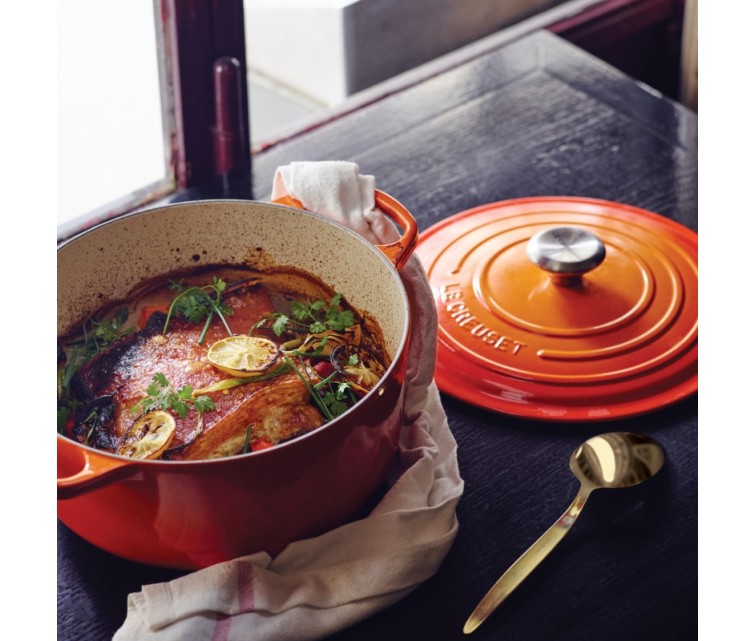 Cast iron pot round Ø26cm / 5,3L orange