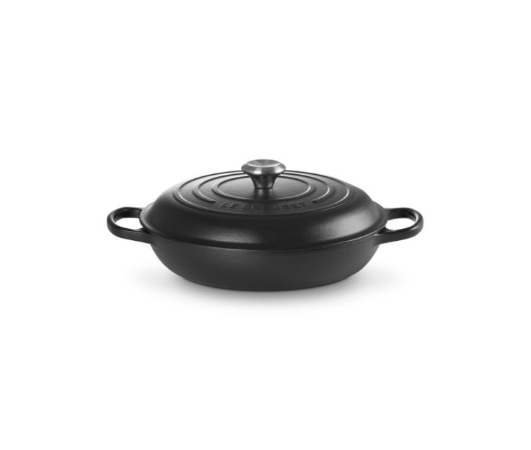 Cast iron shallow pot 30cm / 3,5L mat black