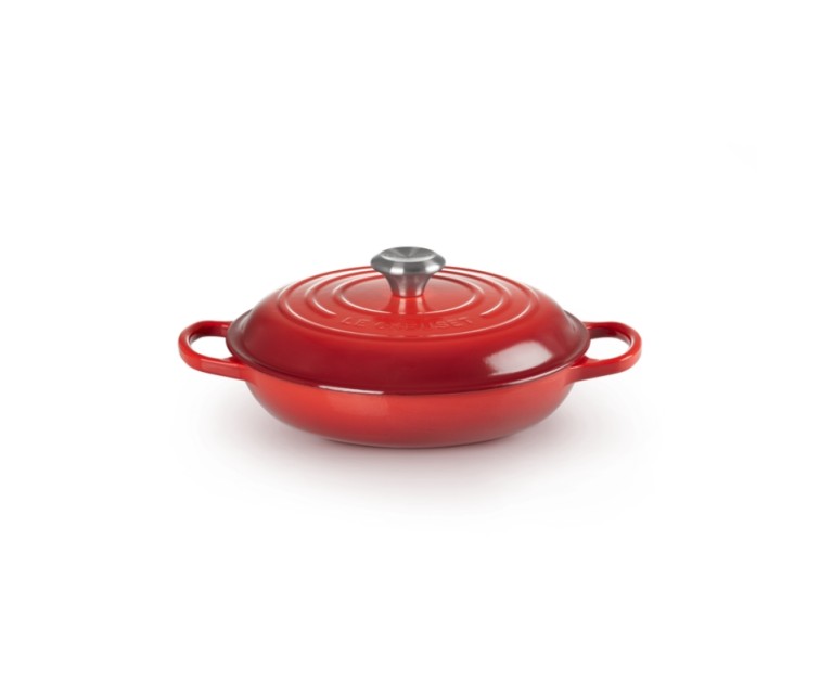 Cast iron shallow pot 30cm / 3,5L red