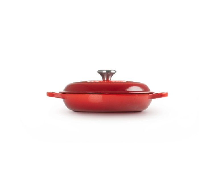 Cast iron shallow pot 30cm / 3,5L red