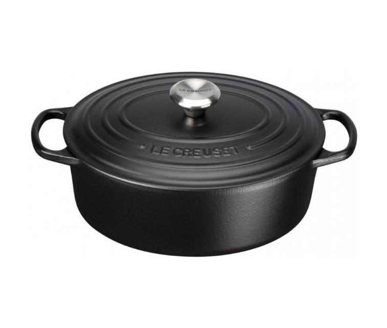 Cast iron pot oval 31cm / 6,3L mat black