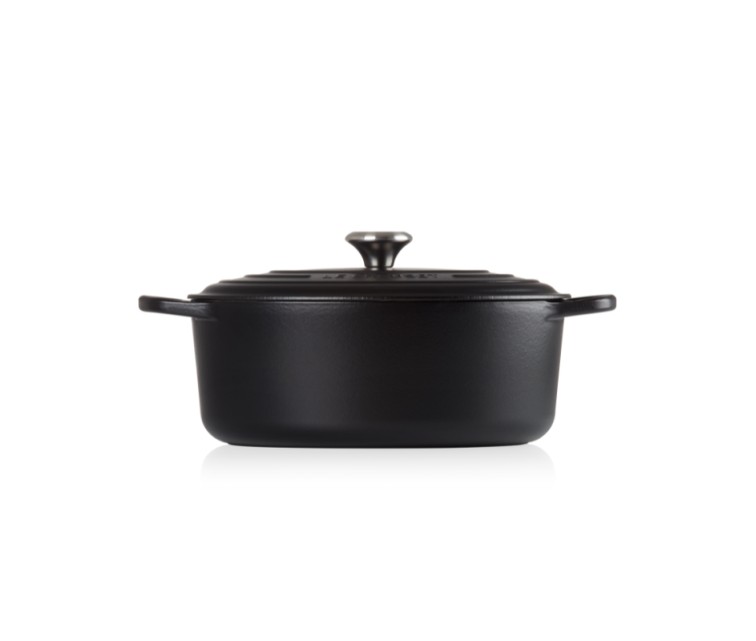 Cast iron pot oval 31cm / 6,3L mat black