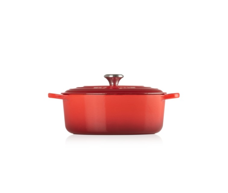 Cast iron pot oval 31cm / 6,3L red