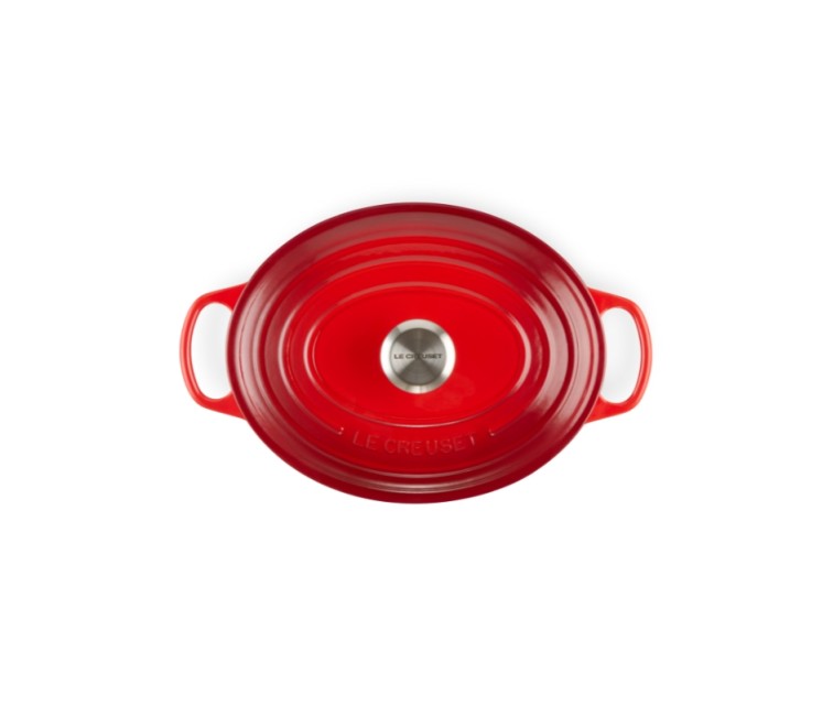 Cast iron pot oval 31cm / 6,3L red