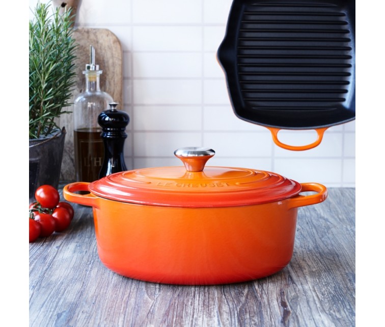 Cast iron pot oval 31cm / 6,3L orange