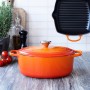 Cast iron pot oval 31cm / 6,3L orange