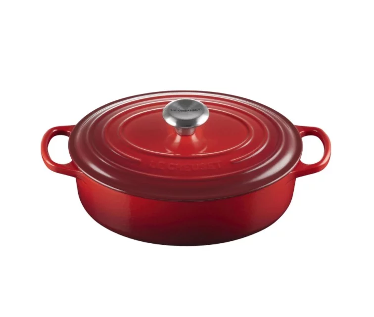 Le Creuset Ketaus puodas ovalus Ø27cm / 3,4L raudonas Le Creuset Ketaus puodas ovalus Ø27cm / 3,4L raudonas