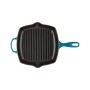 Cast iron grill pan square 26x26cm blue