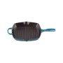 Cast iron grill pan square 26x26cm blue