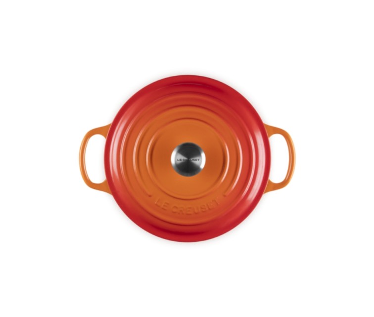 Чугунная кастрюля круглая Ø34 см / 12 л, оранжевая