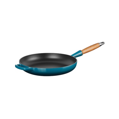 Le Creuset Čuguna panna ar koka rokturi Ø28cm zila Le Creuset Čuguna panna ar koka rokturi Ø28cm zila