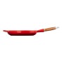 Cast iron pan with wooden handle Ø28cm red