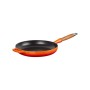 Cast iron pan with wooden handle Ø28cm orange