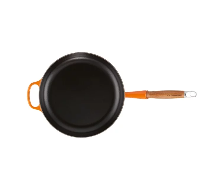Le Creuset Чугунная сковорода с деревянной ручкой Ø28 см оранжевая Le Creuset Чугунная сковорода с деревянной ручкой Ø28 см оранжевая