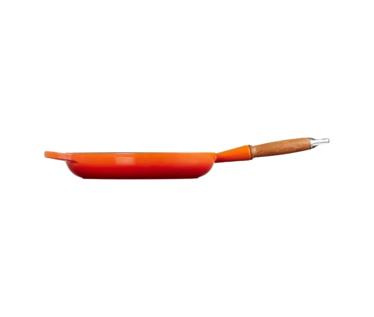 Le Creuset Чугунная сковорода с деревянной ручкой Ø28 см оранжевая Le Creuset Чугунная сковорода с деревянной ручкой Ø28 см оранжевая