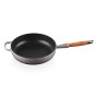 Cast iron sauté pan with wooden handle Ø28cm light grey