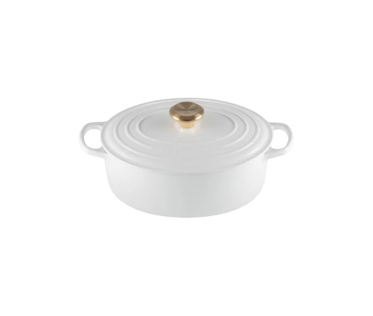 Le Creuset Кастрюля чугунная овальная 27см/4,1л белая Le Creuset Кастрюля чугунная овальная 27см/4,1л белая