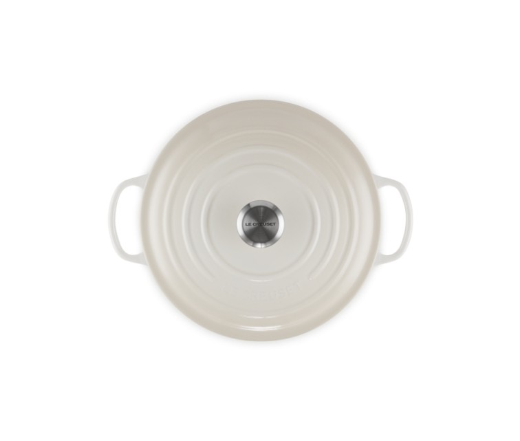 Чугунный горшок круглый Ø34 см / 12 л кремового цвета