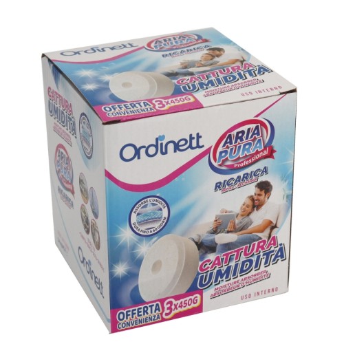 Mitruma absorbētāja papildināmās tabletes 450g x 3 gab. neitrāla smarža Mitruma absorbētāja papildināmās tabletes 450g x 3 gab. neitrāla smarža