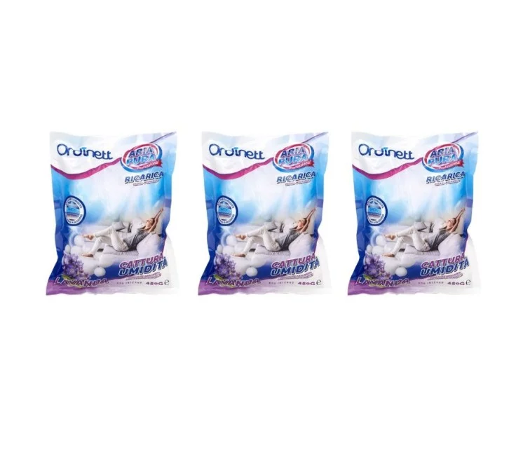 Drėgmės sugėriklio pridėjimas 3 vnt. x 450 g levandos Drėgmės sugėriklio pridėjimas 3 vnt. x 450 g levandos