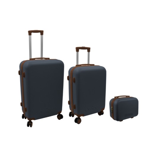 Čemodānu komplekts 3 gab. 60L (42x25x64cm) + 43L ( 36x23x56cm) + 15L (24x17x33cm) pelēks Čemodānu komplekts 3 gab. 60L (42x25x64cm) + 43L ( 36x23x56cm) + 15L (24x17x33cm) pelēks