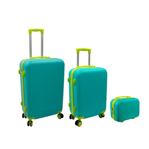 Čemodānu komplekts 3 gab. 60L (42x25x64cm) + 43L ( 36x23x56cm) + 15L (24x17x33cm) zaļš Čemodānu komplekts 3 gab. 60L (42x25x64cm) + 43L ( 36x23x56cm) + 15L (24x17x33cm) zaļš