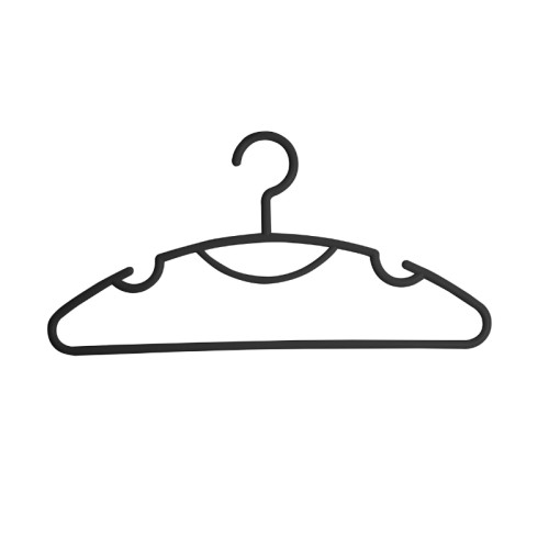 Drēbju pakaramie 10 gab. plastmasas Daphne 42x0,8x21cm melni