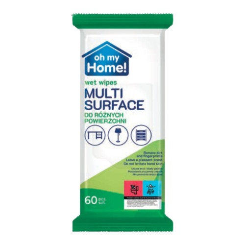 Mitrās salvetes dažādām virsmām 60 gab.