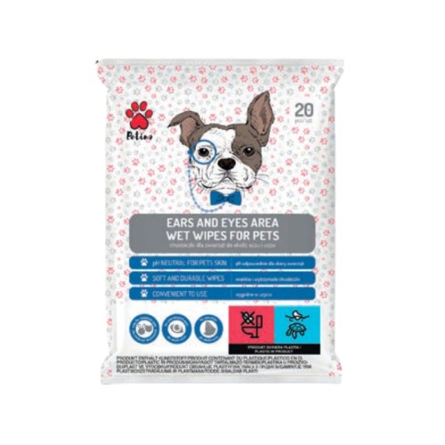 Ear and eye area wet wipes for pets 20 pcs. Ear and eye area wet wipes for pets 20 pcs.