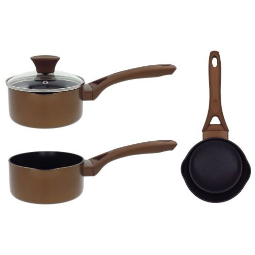 Saucepan Natura with glass lid Ø14 cm induction brown Saucepan Natura with glass lid Ø14 cm induction brown