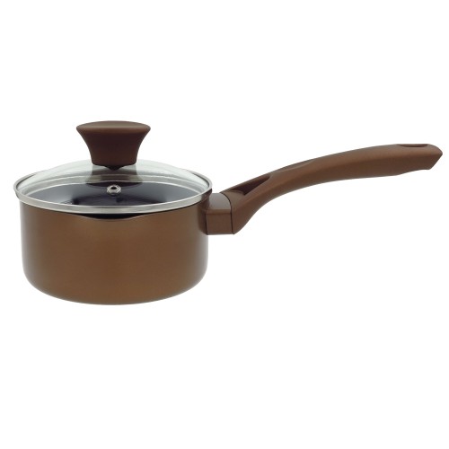Saucepan Natura with glass lid Ø14 cm induction brown Saucepan Natura with glass lid Ø14 cm induction brown