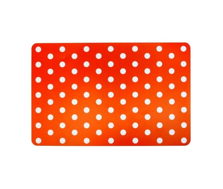 Placemat 43.5 x 28 cm red with white dots