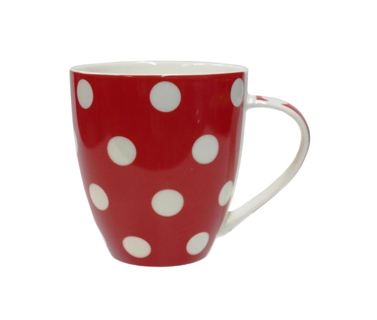 Mug "Dots" 513 ml red with white dots