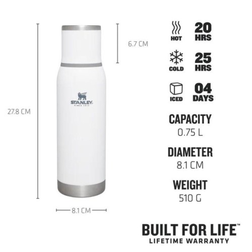 "Termoss The Adventure To-Go" butelis 0,75 l, baltas