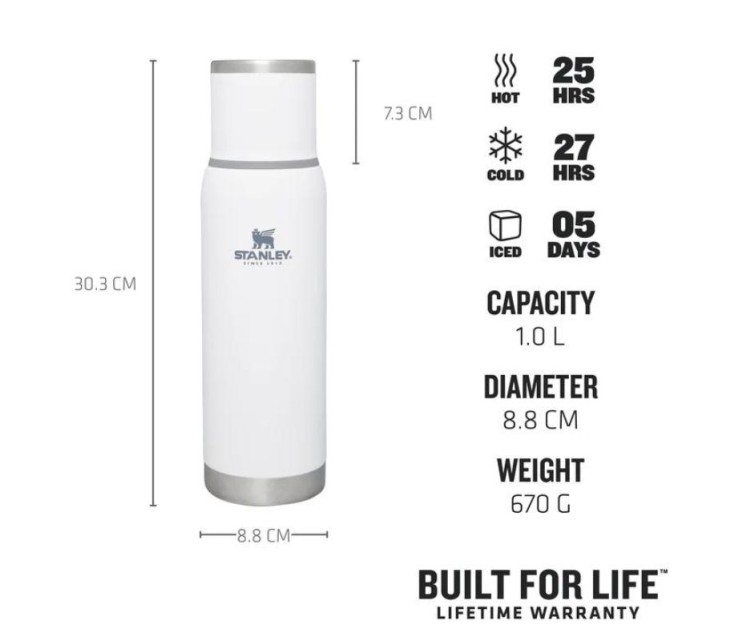 Termoss The Adventure To-Go Bottle 1L white