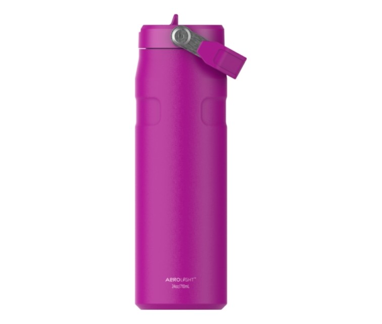 Termosas su šiaudeliu „The IceFlow Bottle Flip Straw 2.0“ 0,7 l, violetinis