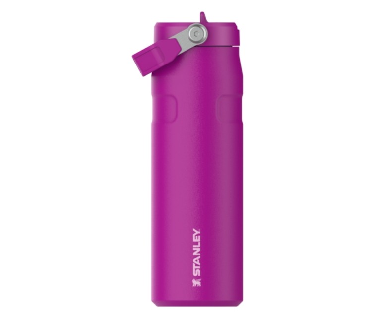 Termosas su šiaudeliu „The IceFlow Bottle Flip Straw 2.0“ 0,7 l, violetinis