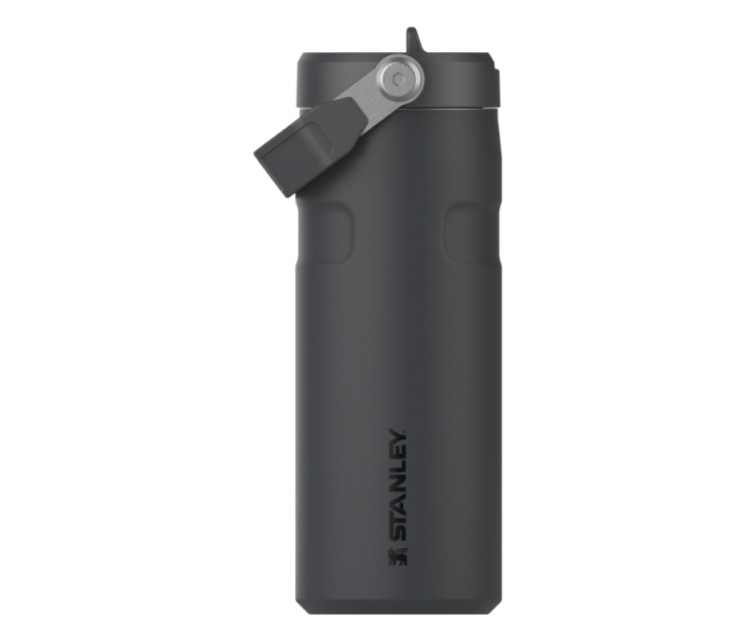 Termopudele ar salmiņu The IceFlow Bottle Flip Straw 2.0 0,47L melna 2.0 Termopudele ar salmiņu The IceFlow Bottle Flip Straw 2.0 0,47L melna 2.0